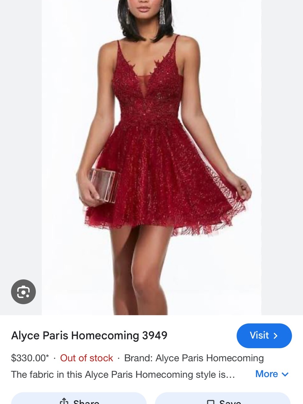 Alyce Paris Red Lace & Tulle Mini Dress
